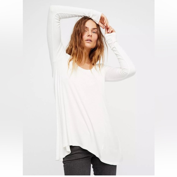 Free People •Women’s Small• January Basic T-Shirt Ivory• NWT - Picture 2 of 6